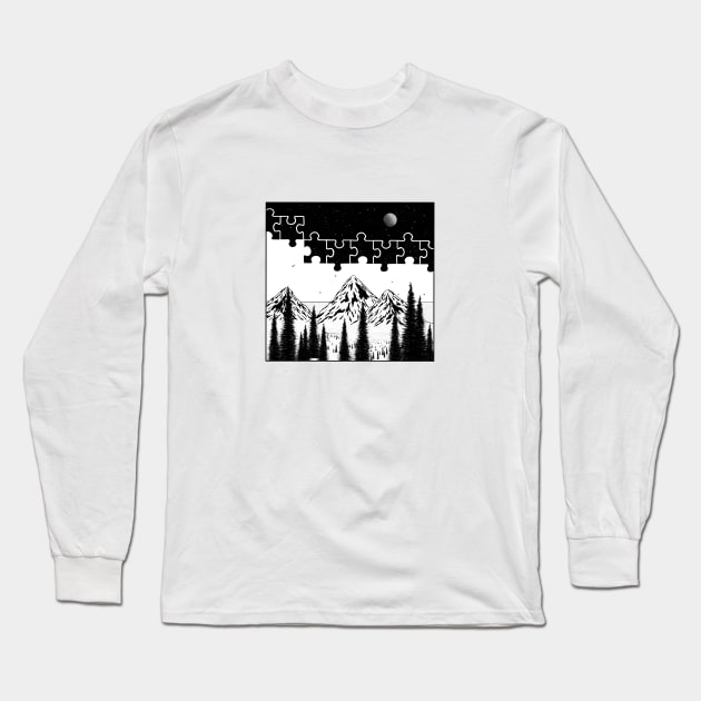 Puzzle Long Sleeve T-Shirt by jy ink